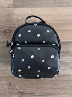 Cat & Jack Black Mini Backpack with White Daisy Print